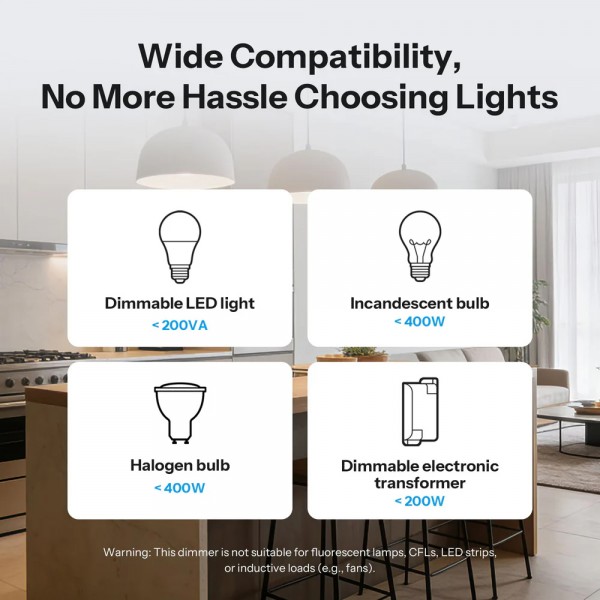 SONOFF smart επιτοίχιος διακόπτης dimmer Orb-DIM, WiFi, Matter, 400W, λευκός