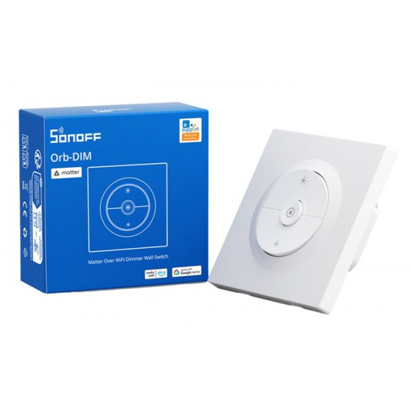 SONOFF smart επιτοίχιος διακόπτης dimmer Orb-DIM, WiFi, Matter, 400W, λευκός