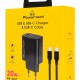 POWERTECH φορτιστής τοίχου PT-1637 με καλώδιο, USB/USB-C, 20W, μαύρος
