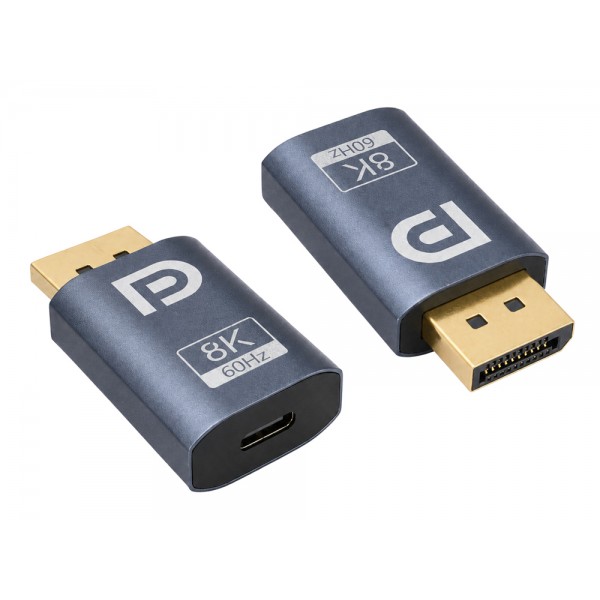 POWERTECH αντάπτορας DisplayPort σε USB-C CAB-UC102, 8K/60Hz, γκρι - Powertech
