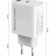 POWERTECH φορτιστής τοίχου PT-1636 με καλώδιο, USB/USB-C, 30W, GaN, λευκός
