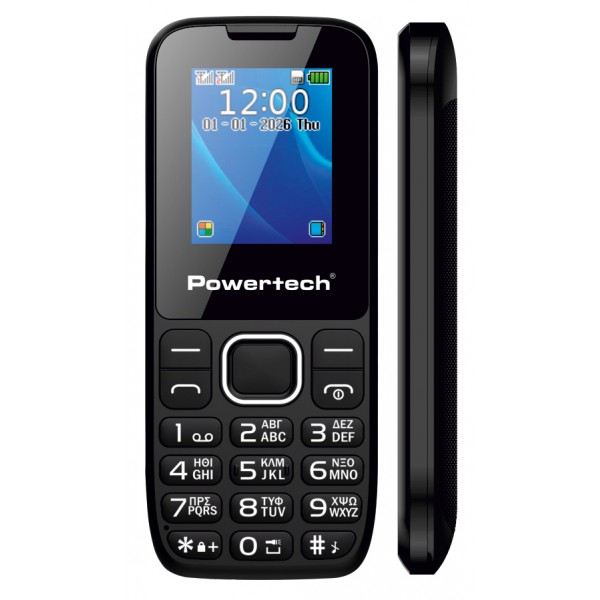 POWERTECH κινητό τηλέφωνο Milly Small III, 1.77", dual SIM, χωρίς κάμερα, μαύρο - 