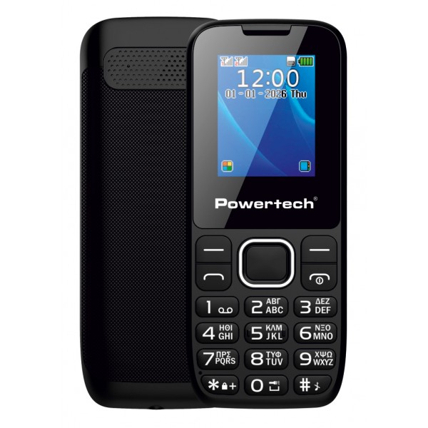 POWERTECH κινητό τηλέφωνο Milly Small III, 1.77", dual SIM, χωρίς κάμερα, μαύρο - 