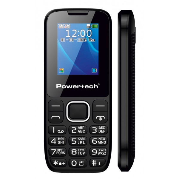 POWERTECH κινητό τηλέφωνο Milly Small III, 1.77", dual SIM, με κάμερα, μαύρο - 