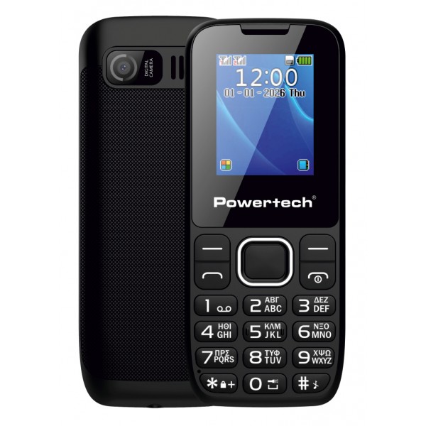 POWERTECH κινητό τηλέφωνο Milly Small III, 1.77", dual SIM, με κάμερα, μαύρο - 