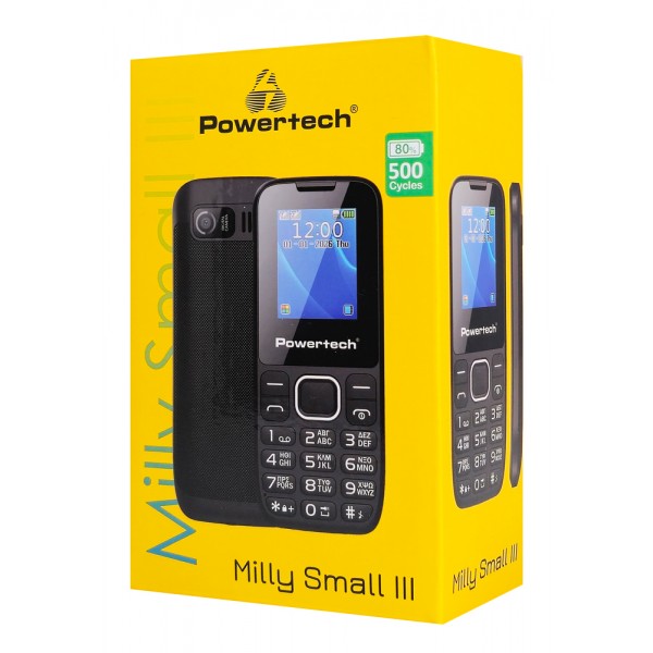 POWERTECH κινητό τηλέφωνο Milly Small III, 1.77", dual SIM, με κάμερα, μαύρο