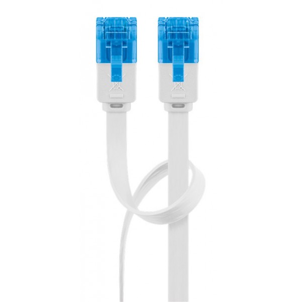 GOOBAY καλώδιο δικτύου 96314, CAT 6A U/UTP, flat, 500MHz, Copper, 1m, λευκό - Δίκτυο
