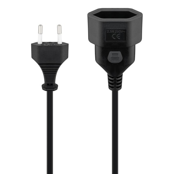 GOOBAY μπαλαντέζα προέκταση ρεύματος 50510, Europlug, 2x 0.75mm², 5m, μαύρη - Τροφοδοσία Ρεύματος