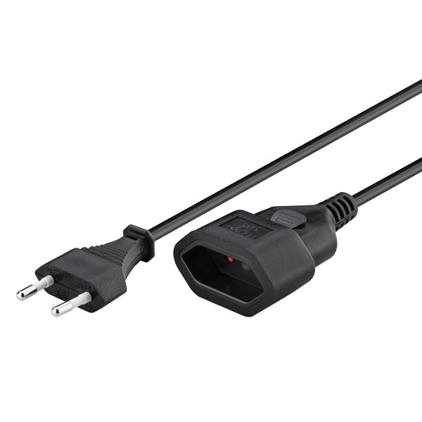 GOOBAY μπαλαντέζα προέκταση ρεύματος 50510, Europlug, 2x 0.75mm², 5m, μαύρη - Τροφοδοσία Ρεύματος