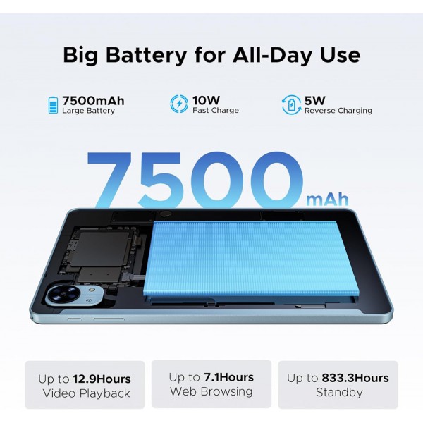 DOOGEE tablet Tab G5, 10.1", 3/128GB, 4G, Android 16, 7500mAh, μπλε