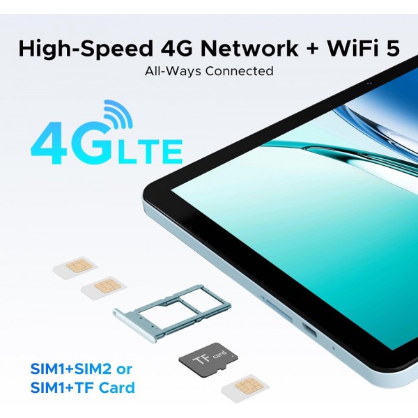 DOOGEE tablet Tab G5, 10.1", 3/128GB, 4G, Android 16, 7500mAh, μπλε