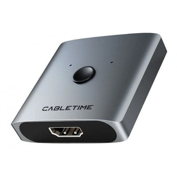 CABLETIME HDMI switch CT-HS4K-2G, 2 σε 1, 4K/60Hz, bidirectional, γκρι - CABLETIME