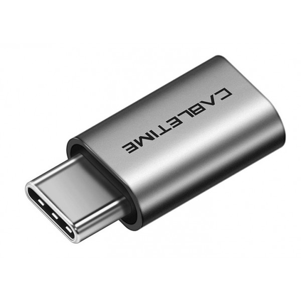 CABLETIME αντάπτορας USB-C σε micro USB CT-CMMCBF-ASG, 480Mbps, γκρι - 