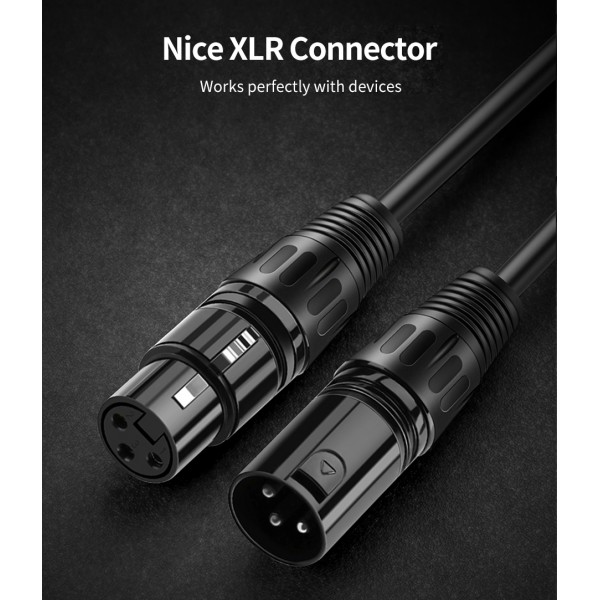 CABLETIME καλώδιο μικροφώνου XLR AV350-11B24, 3-pin, 24AWG, 10m, μαύρο - 