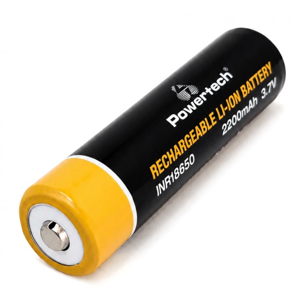 POWERTECH επαναφορτιζόμενη μπαταρία Li-ion INR18650 PT-1614, 2200mAh, 3.7V, button top, 1τμχ - 