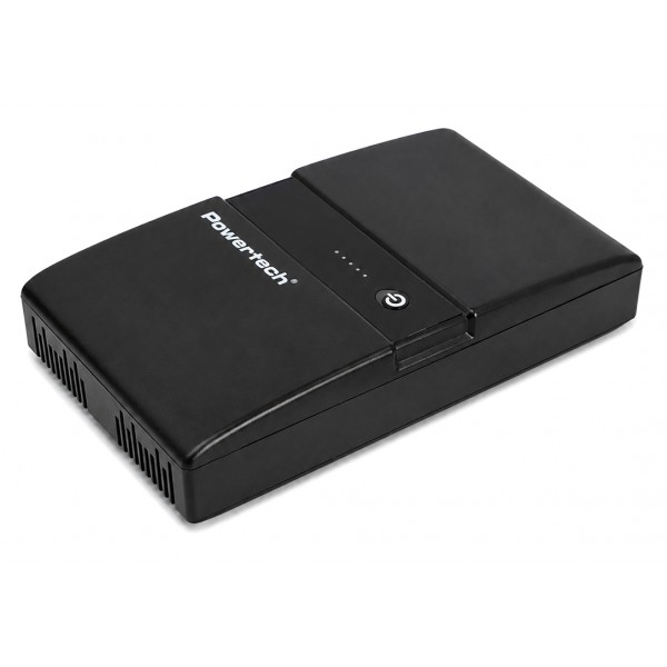 POWERTECH mini DC UPS PT-1634, 36W, 20000mAh, 3x DC, USB/USB-C, PoE/LAN, μαύρο