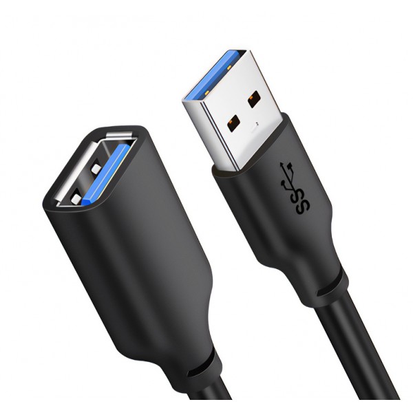 CABLETIME καλώδιο προέκτασης USB CT-C160-U3-AMAFN, 5Gbps, 1m, μαύρο - 