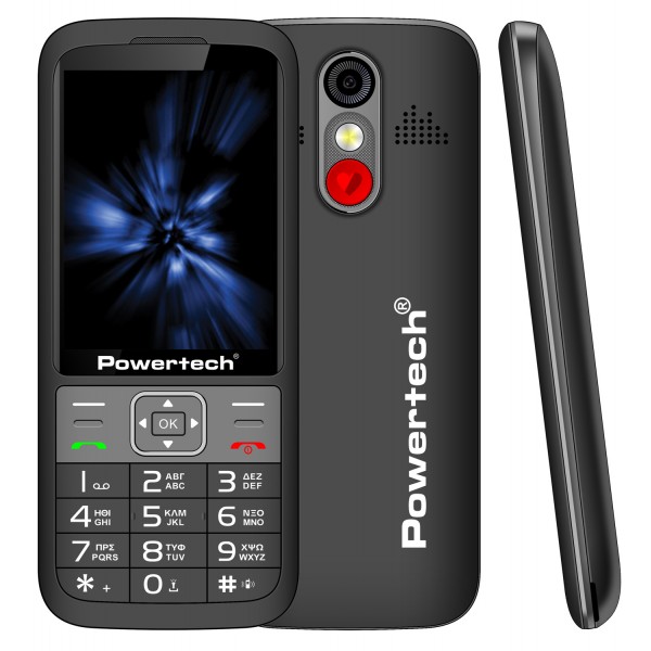 POWERTECH κινητό τηλέφωνο Sentry 3.36, 3.36", dual SIM, πλήκτρο SOS, μαύρο - 
