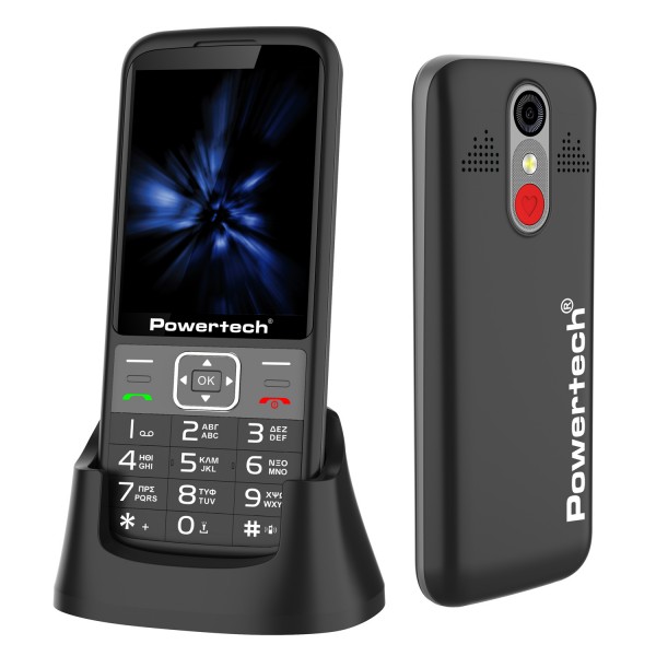 POWERTECH κινητό τηλέφωνο Sentry 3.36, 3.36", dual SIM, πλήκτρο SOS, μαύρο - 