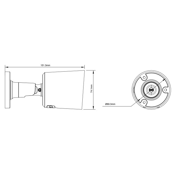 POWERTECH υβριδική κάμερα CCTV PT-1585 με μικρόφωνο & Full Color λειτουργία, 8MP, 2.8mm, IP67 - CCTV Κάμερες