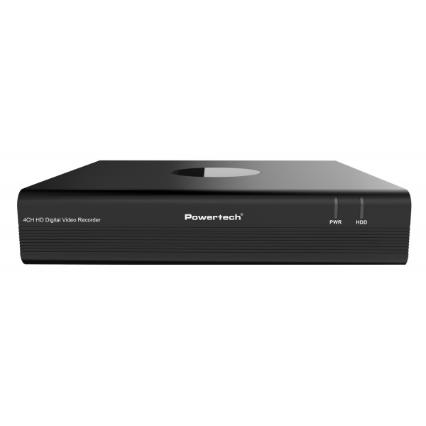 POWERTECH XVR υβριδικό καταγραφικό PT-1595, 5MP, H.264/H.265, 4 κανάλια - 