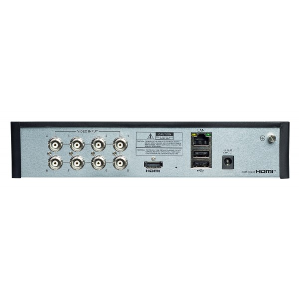 POWERTECH XVR υβριδικό καταγραφικό PT-1596, 5MP, H.264/H.265, 8 κανάλια - 