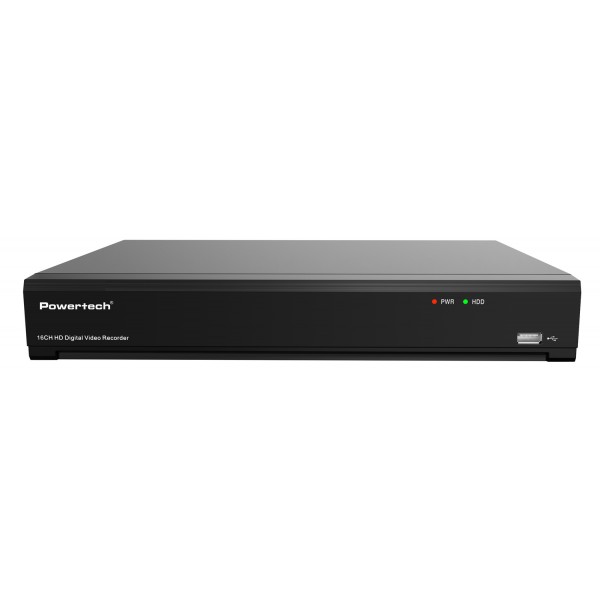POWERTECH XVR υβριδικό καταγραφικό PT-1597, 5MP, H.264/H.265, 16 κανάλια - 
