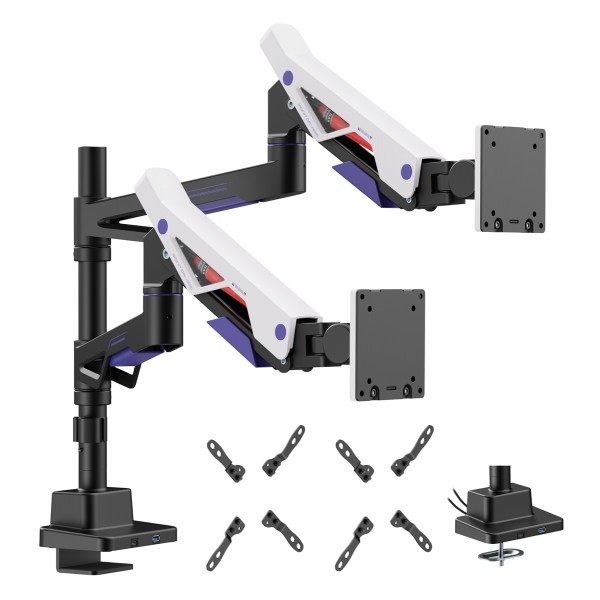 BRATECK gaming βάση γραφείου για 2x οθόνες LDT95-C024UCP, 24-57", έως 27kg, heavy duty - Εικόνα & Ήχος