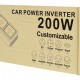 POWERTECH inverter αυτοκινήτου PTL-029, 200W, 12V/24V DC σε 2x 110V/220V AC, με 2x USB-C/2x USB