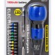 POWERTECH κατσαβίδι μπαταρίας με μύτες PT-1645, LED φακός, 1800mAh