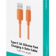 USAMS καλώδιο USB-C σε USB SJ786, σιλικόνης, 3A, 480Mbps, 1m, πορτοκαλί
