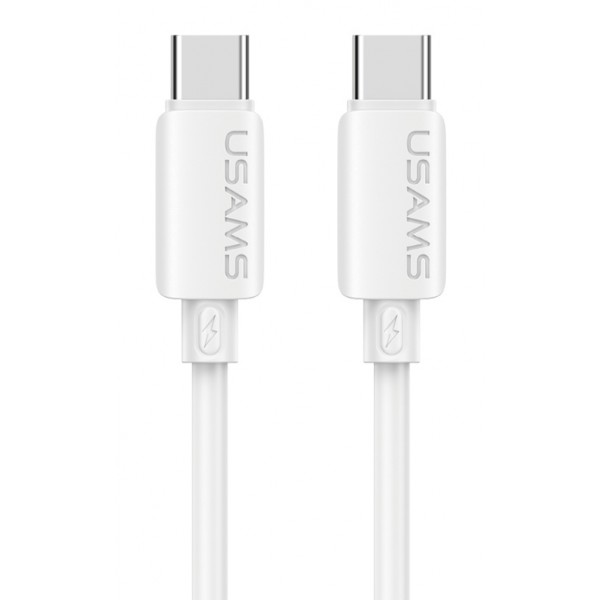 USAMS καλώδιο USB-C SJ787, σιλικόνης, 60W, 480Mbps, 1m, λευκό - USAMS