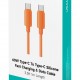 USAMS καλώδιο USB-C SJ787, σιλικόνης, 60W, 480Mbps, 1m, πορτοκαλί