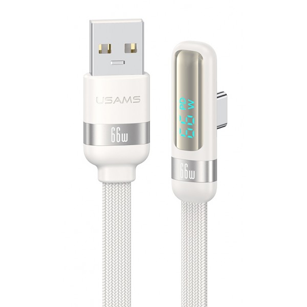 USAMS καλώδιο USB-C σε USB US-SJ651, 66W, 480Mbps, flat, 1.2m, λευκό - 