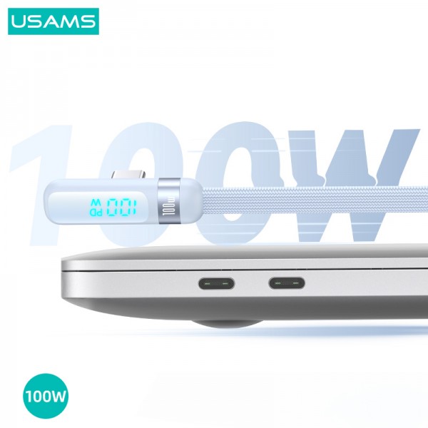 USAMS καλώδιο USB-C US-SJ653, 100W, 480Mbps, flat, 1.2m, μπλε - 