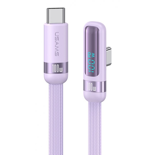 USAMS καλώδιο USB-C US-SJ653, 100W, 480Mbps, flat, 1.2m, μωβ - 