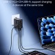 USAMS φορτιστής/αντάπτορας πρίζας CC334, USB & 3x USB-C, universal, 100W, GaN, μαύρος