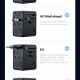 USAMS φορτιστής/αντάπτορας πρίζας CC334, USB & 3x USB-C, universal, 100W, GaN, μαύρος