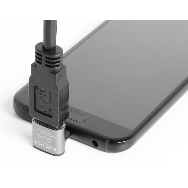 DELOCK αντάπτορας USB-C σε USB 67425, γωνιακός, 10Gbps, 60W, γκρι - Καλώδια - Αντάπτορες