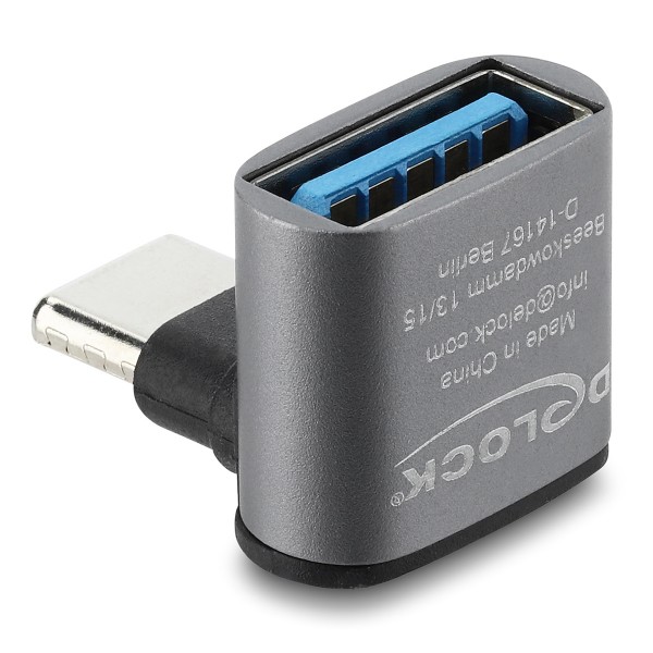 DELOCK αντάπτορας USB-C σε USB 67425, γωνιακός, 10Gbps, 60W, γκρι - Καλώδια - Αντάπτορες