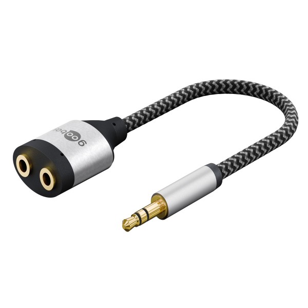 GOOBAY αντάπτορας ήχου 3.5mm σε 2x 3.5mm 80586, μαύρος/γκρι - Ήχος