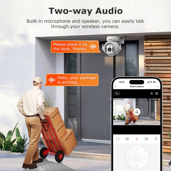 SECTEC smart κάμερα ST-515C-5MTY, 5MP, WiFi, SD, PTZ, IP65