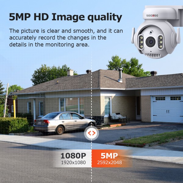 SECTEC smart κάμερα ST-515C-5MTY, 5MP, WiFi, SD, PTZ, IP65