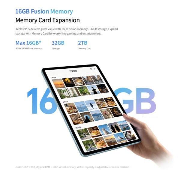 TECLAST tablet P35, 10.1", 3/32GB, Android 16, 6000mAh, μπλε