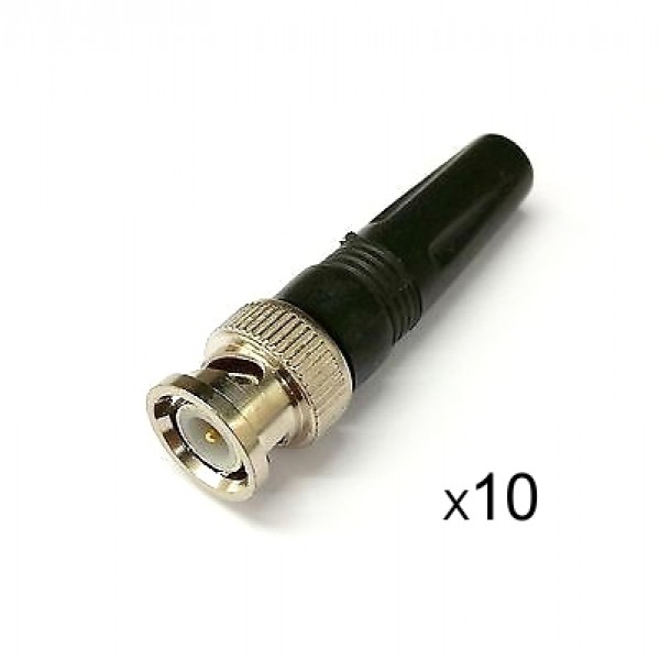 Βύσμα BNC male ST-09B για ομοαξονικά καλώδια CC-100/CC-200/RG-59, 10τμχ - BNC Connectors