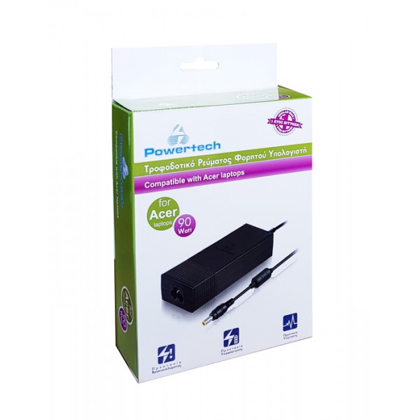 POWERTECH τροφοδοτικό laptop PT-57 για Acer, 19V, 90W - Περιφερειακά