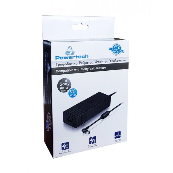 POWERTECH τροφοδοτικό laptop PT-53 για Sony Vaio, 19.5V, 90W - Περιφερειακά