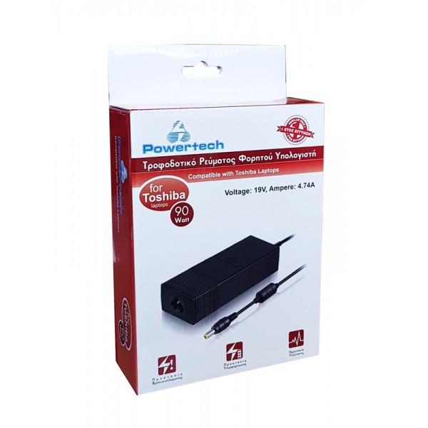 POWERTECH φορτιστής laptop PT-54 για Toshiba, 90W, 19V - Περιφερειακά