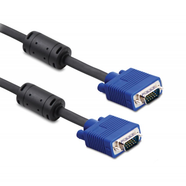 POWERTECH Καλώδιο VGA HD σε VGA HD 15 CAB-G004, 2x Ferrites, μαύρο, 10m - Περιφερειακά