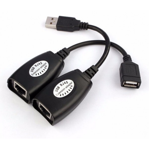 POWERTECH USB extender CAB-N098 μέσω καλωδίου RJ45, μαύρο - USB